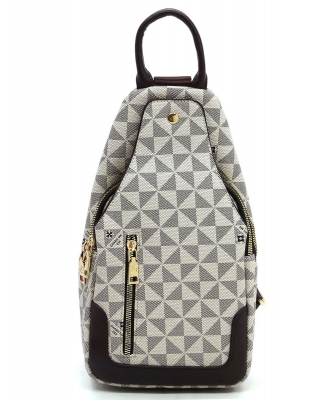 Monogram Sling Backpack Pm2766 Taupe